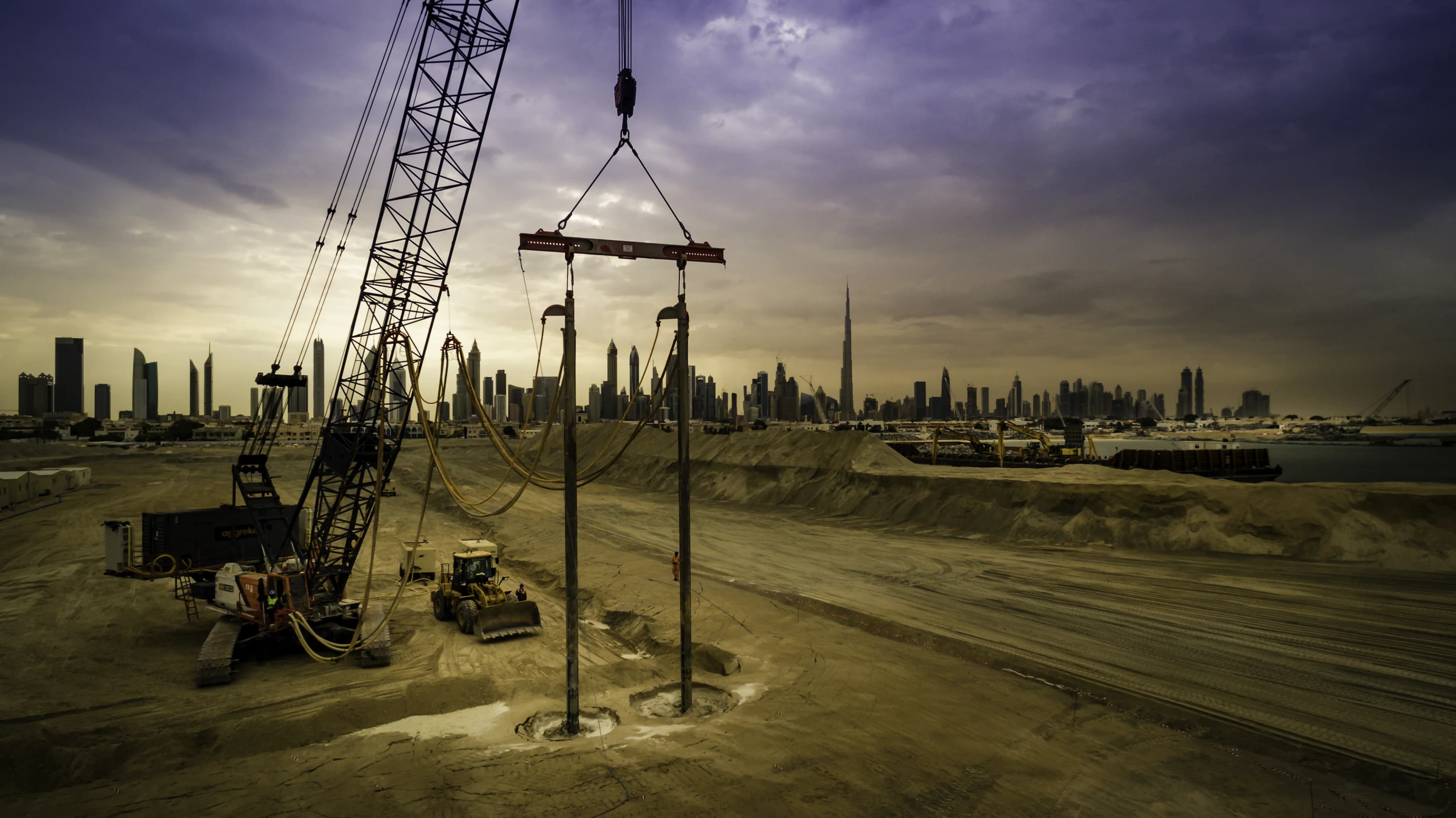 Skyline marine piling and civil engineering work in progress